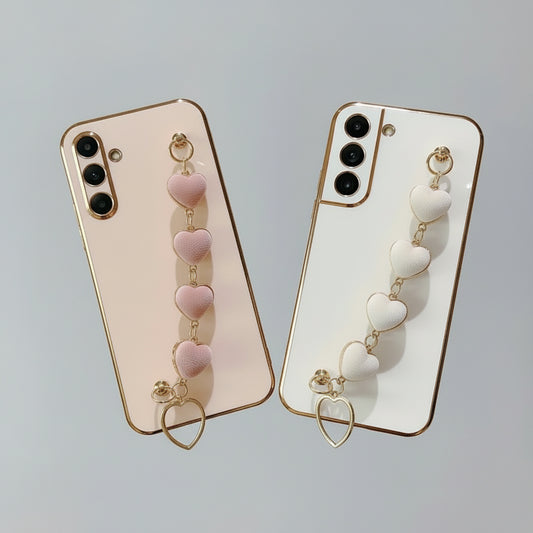 Heart Bracelet Chain Phone Case for Samsung Galaxy S24 S23 S22 S21 Ultra