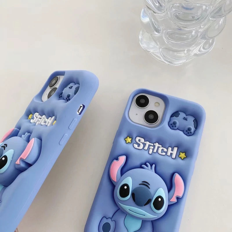 3D Cartoon Silicone Case for iPhone – Soft Shockproof Grip Cover
