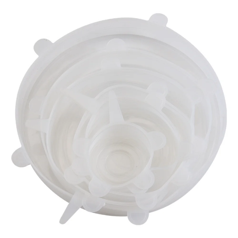 6PCS Reusable Silicone Stretch Lids – Airtight Food Covers for Bowls, Dishes & Containers