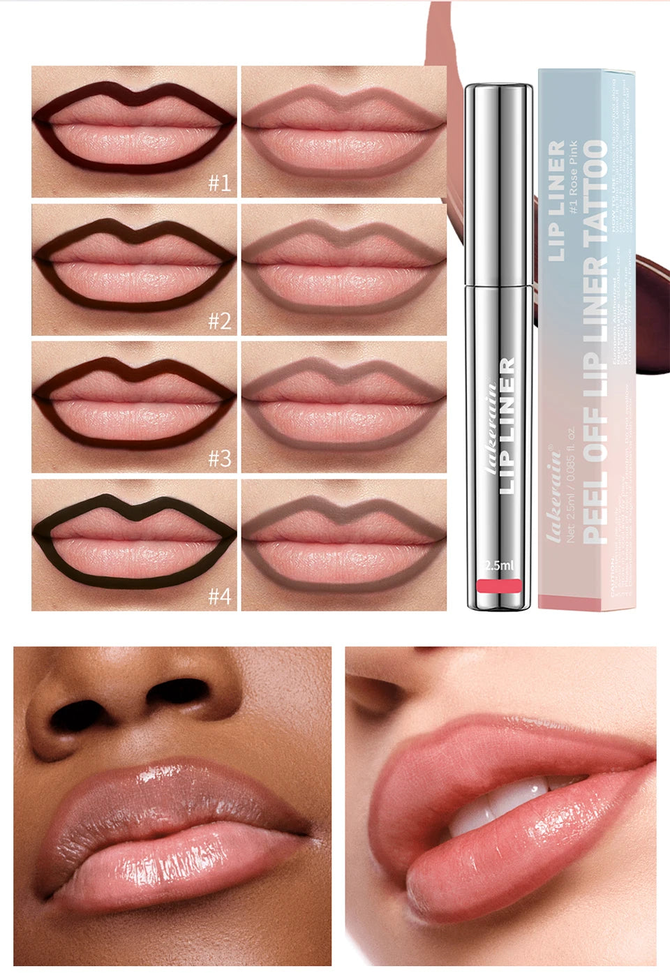 Waterproof Peel-Off Lip Liner – Long Lasting Matte Tattoo Lip Gloss & Lip Tint