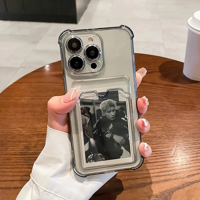 Transparent Card Holder Case for iPhone