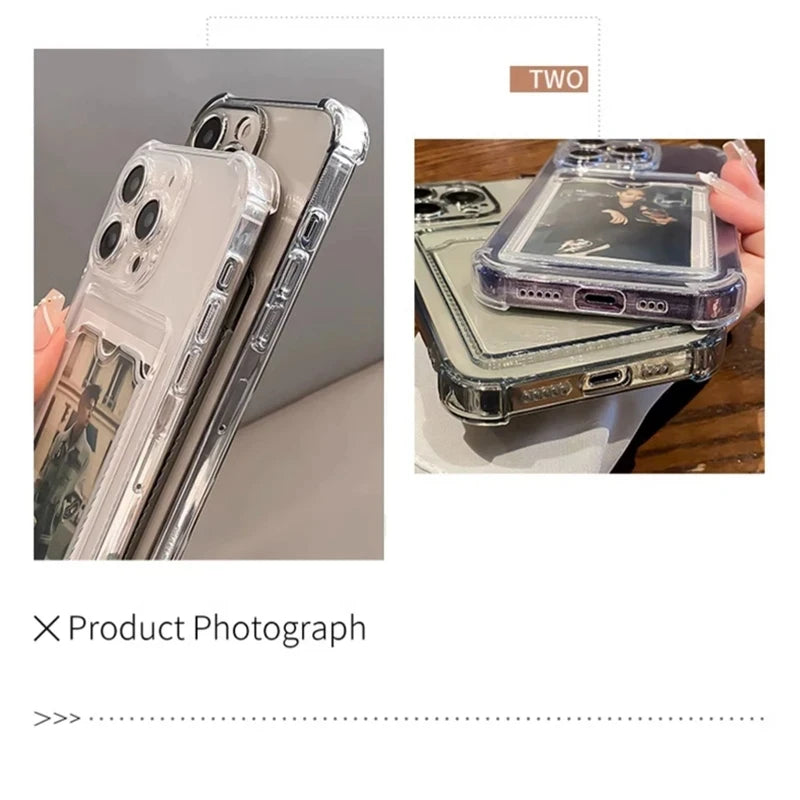 Transparent Card Holder Case for iPhone
