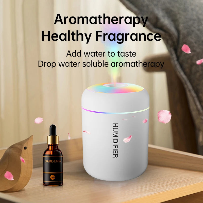 180ML Mini USB Air Humidifier with LED Lights – Portable Aroma Diffuser & Essential Oil Purifier