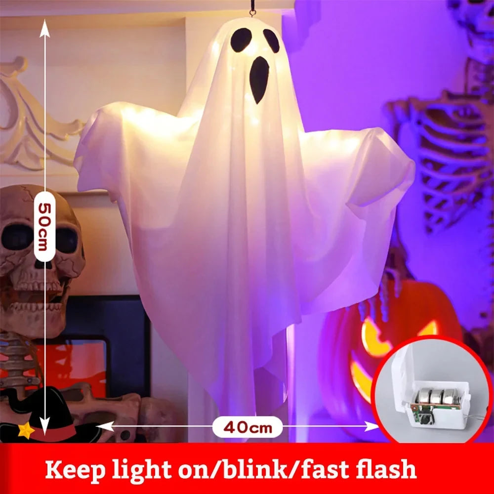 Halloween Hanging Ghost Lights – Glowing, Spooky, and Perfect for Indoor or Outdoor Decor