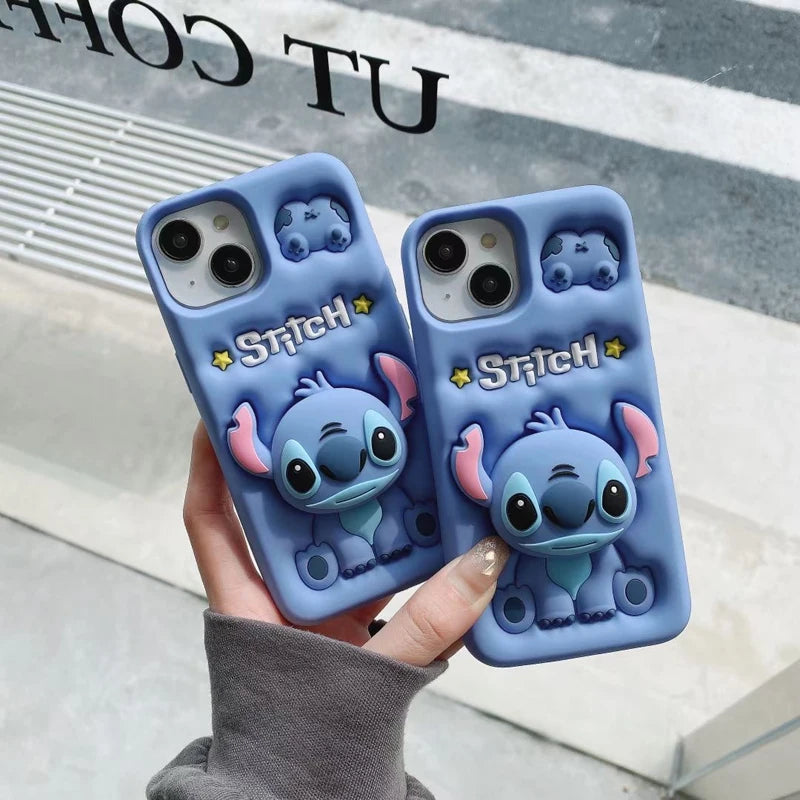 3D Cartoon Silicone Case for iPhone – Soft Shockproof Grip Cover
