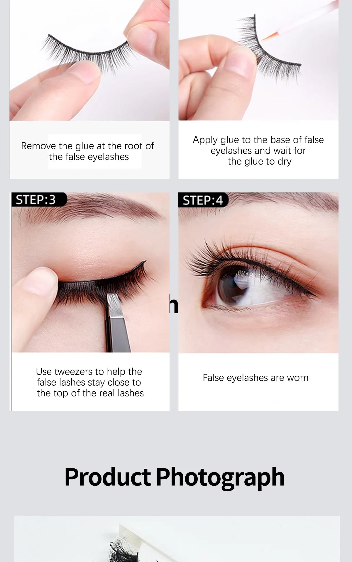 Full Strip Mink-Style Eyelashes – Reusable Synthetic Lash Extensions for Natural Look