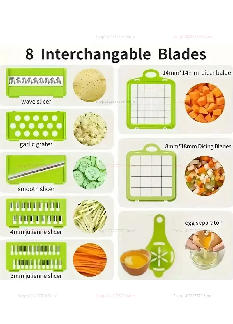 14-in-1 Vegetable Cutter – Multi-Function Slicer, Grater & Chopper