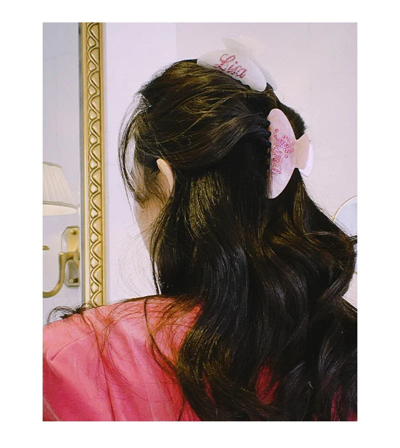 Personalized Name Hair Claw Clip for Women – Handmade Acrylic Hairpin