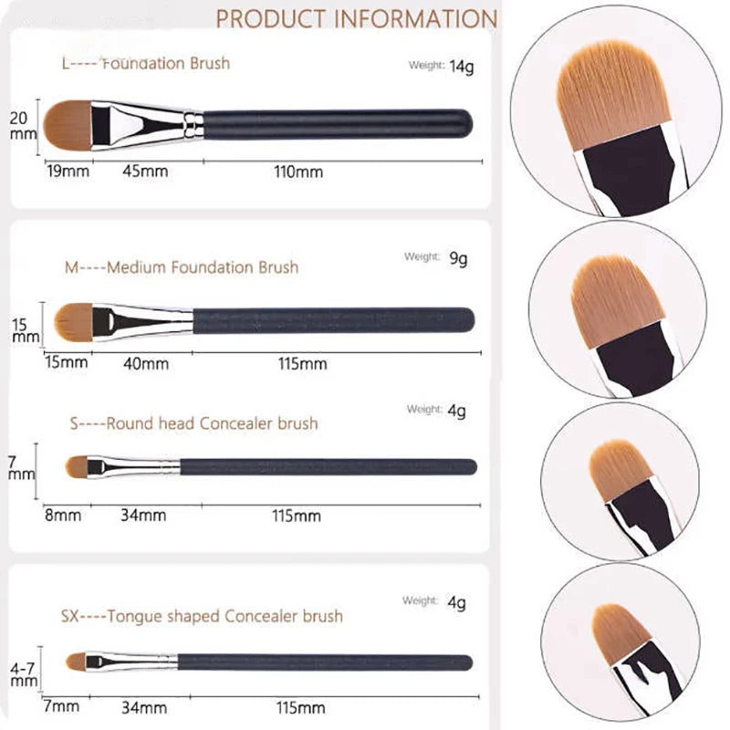 Flat Round Ultra-Thin Foundation & Concealer Brush – Professional Precision Tool