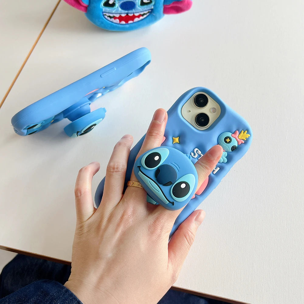 Cute 3D Stitch Cartoon Silicone Phone Case for iPhone Models