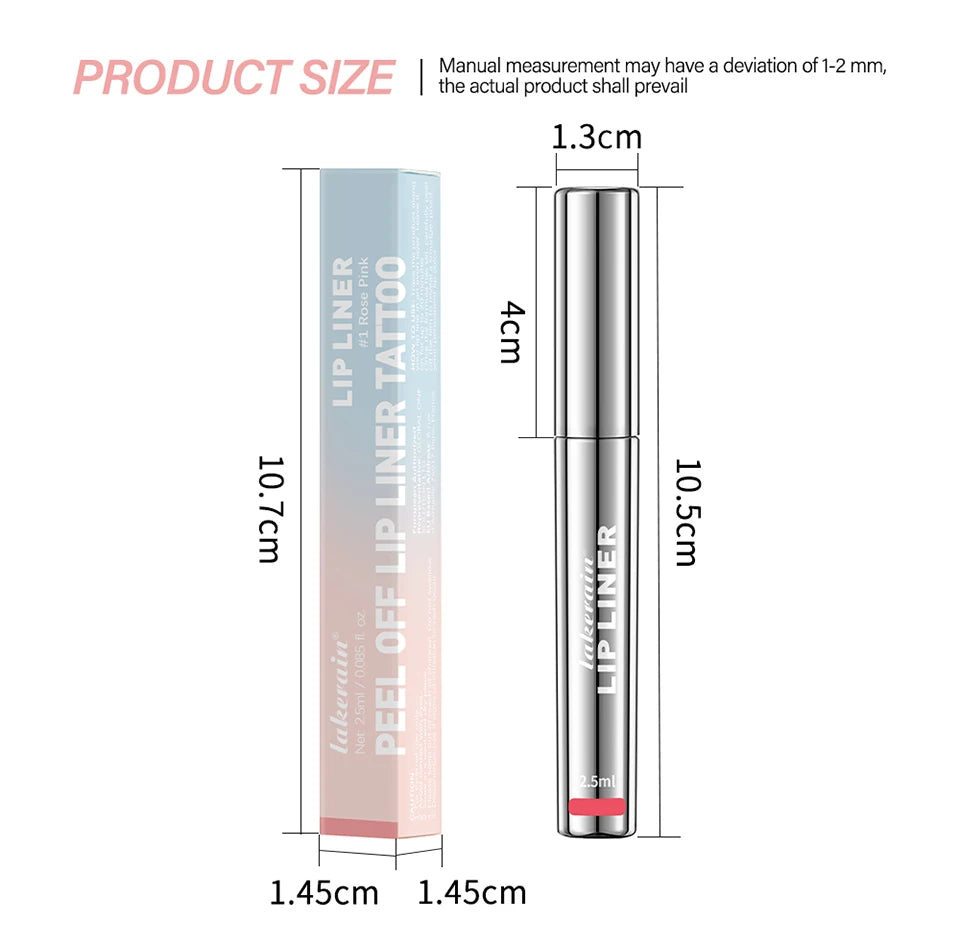 Waterproof Peel-Off Lip Liner – Long Lasting Matte Tattoo Lip Gloss & Lip Tint