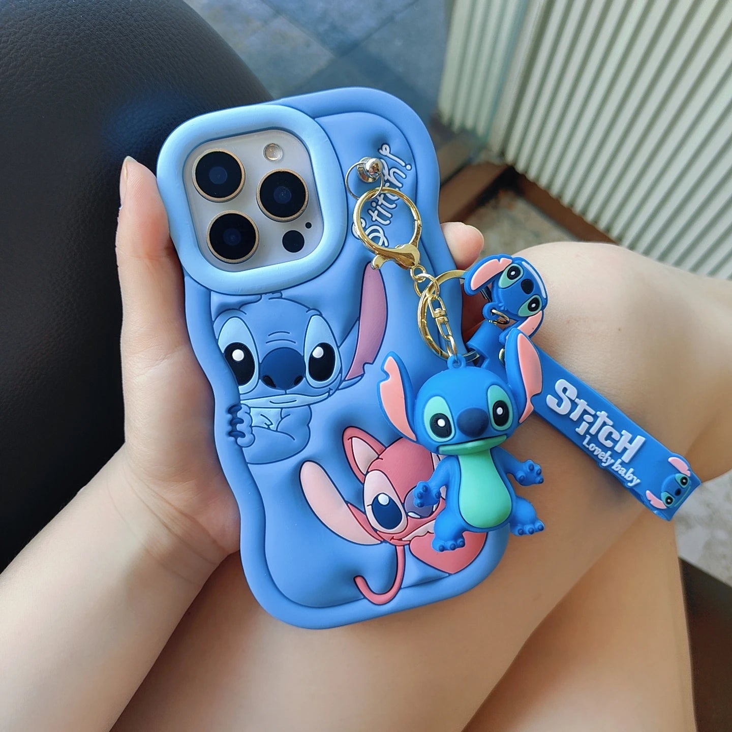 3D Cartoon Silicone Case with Keychain for iPhone – Cute Soft Shockproof Cover