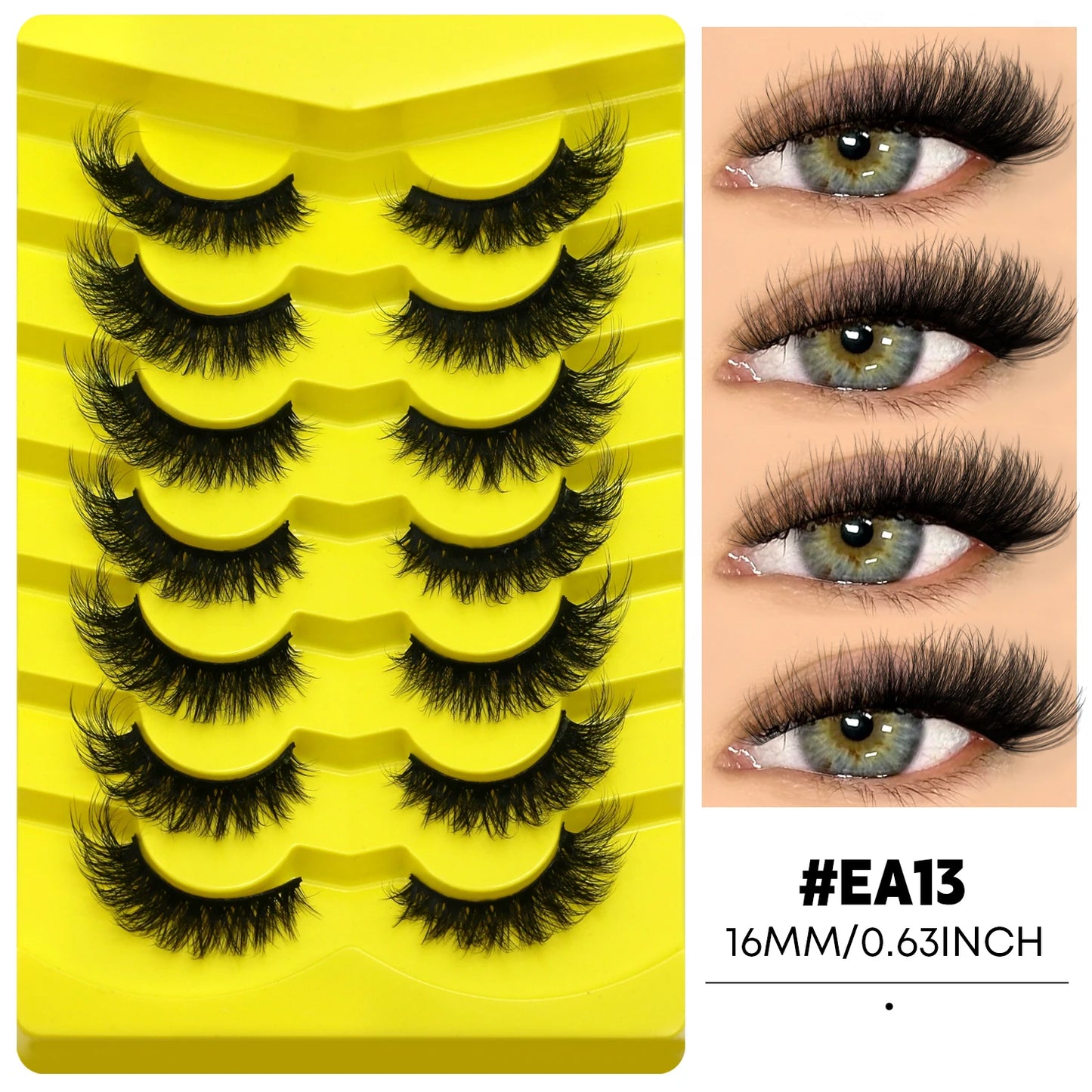 Cat Eye False Eyelashes – 5 Pairs Fluffy Full Strip Lashes