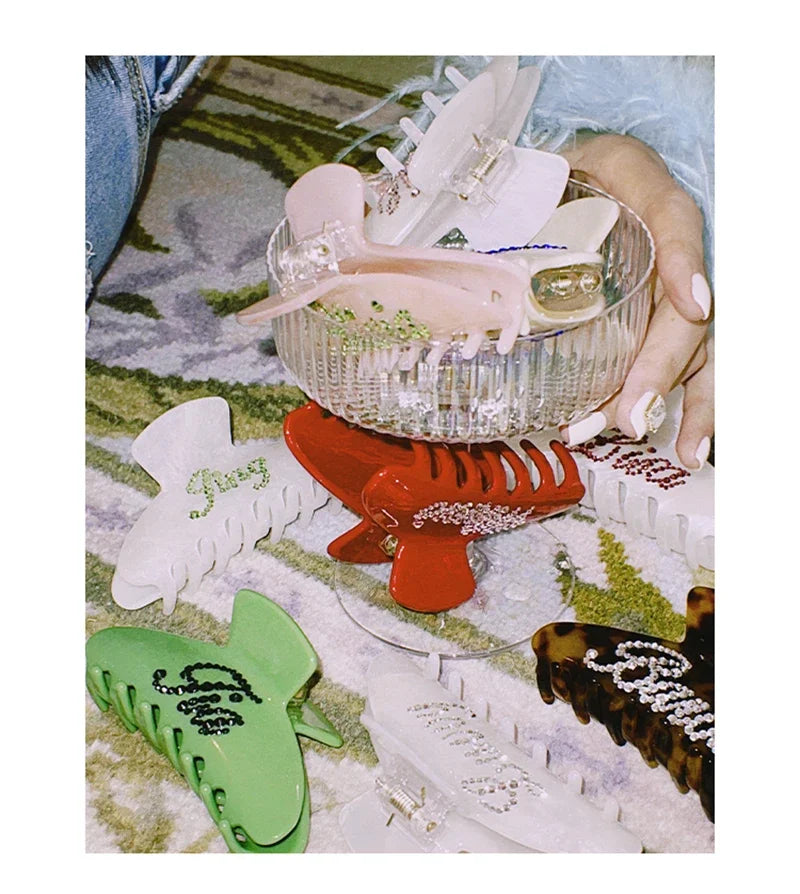 Personalized Name Hair Claw Clip for Women – Handmade Acrylic Hairpin