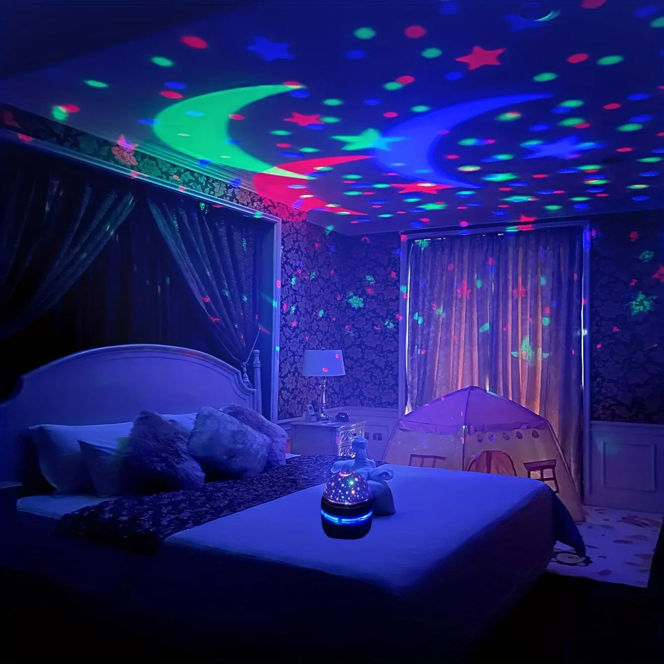LED Starry Sky Projector Lamp – USB Rotating Night Light for Kids & Home Decor