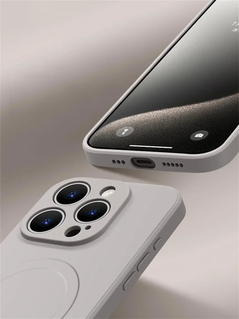 MagSafe-Compatible Liquid Silicone Case for iPhone – Soft Shockproof Cover