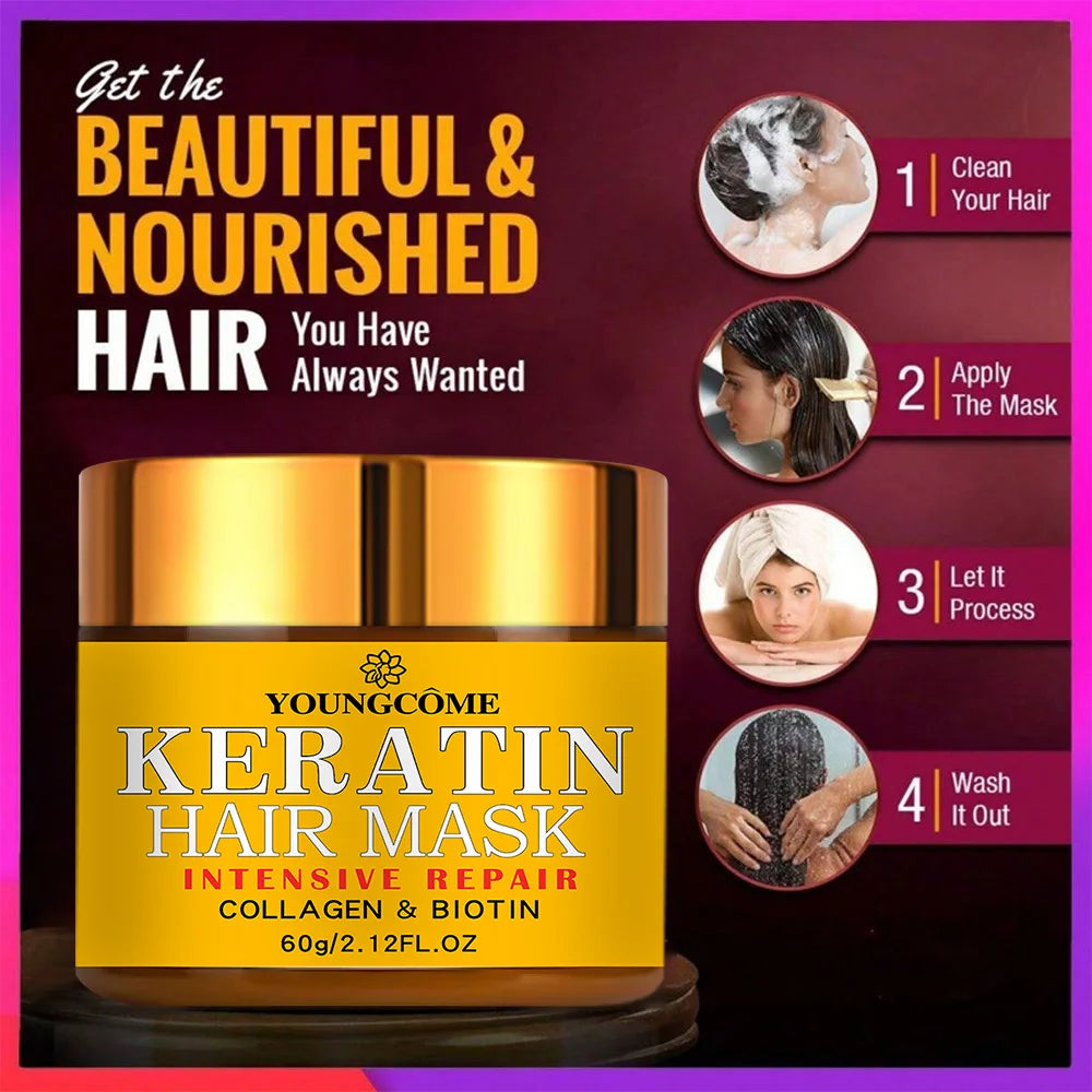 Keratin Hair Mask – Biotin & Collagen Treatment for Dry & Damaged Hair