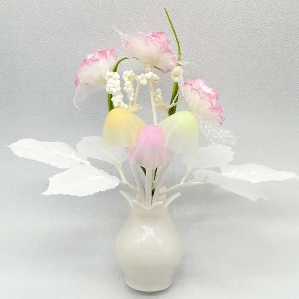 LED Rose Flower Night Light – Auto Sensor Mushroom Lamp for Cozy Home Decor