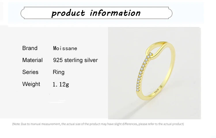 Gold Zircon Hollow Ring for Women