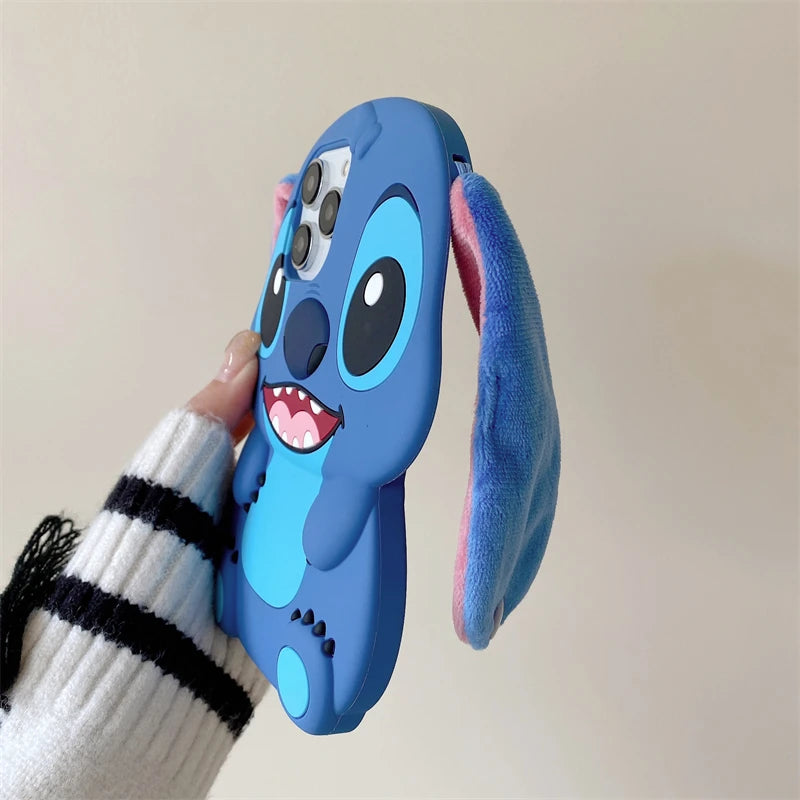 Cute 3D Stitch Cartoon Silicone Phone Case for iPhone Models