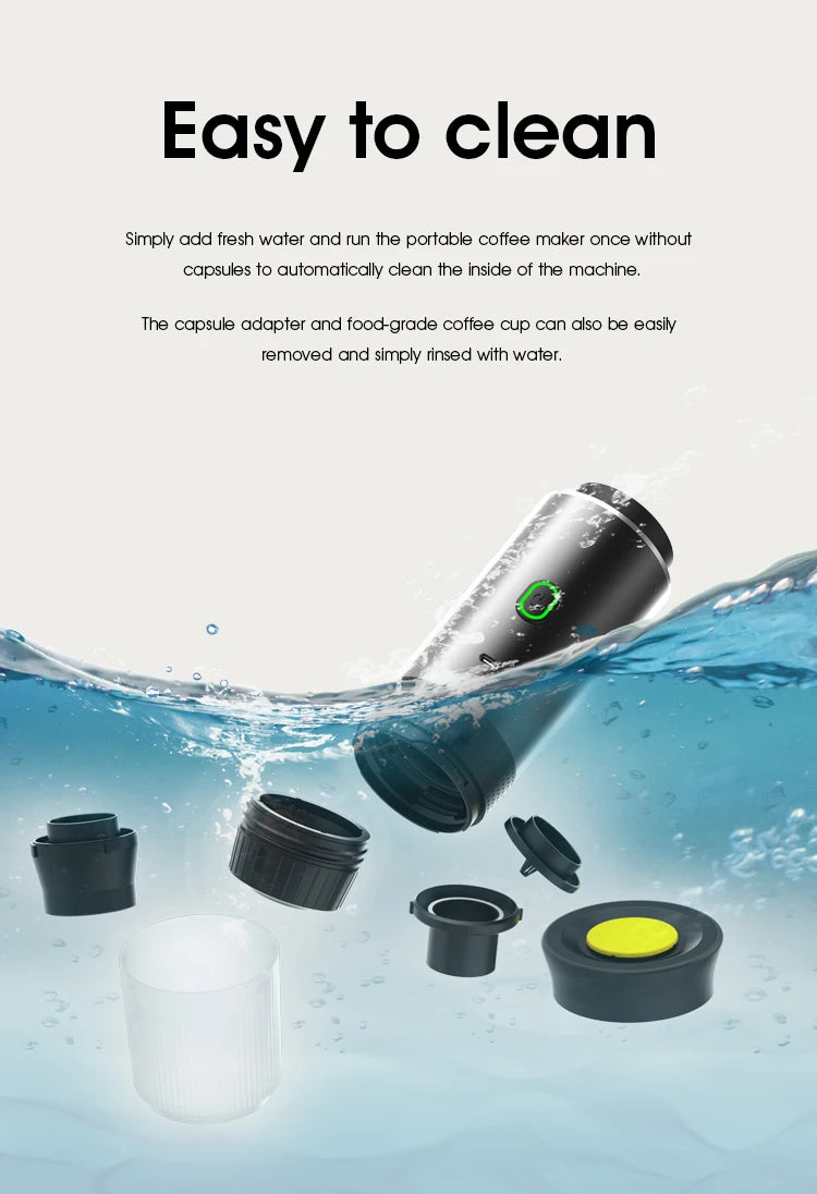 Wireless Portable Espresso Coffee Maker – 20 Bar 3-in-1 Travel Coffee Machine