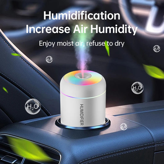 180ML Mini USB Air Humidifier with LED Lights – Portable Aroma Diffuser & Essential Oil Purifier
