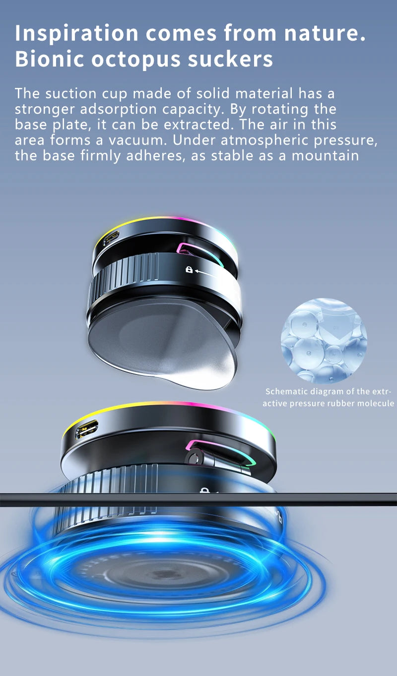 15W Wireless Charger Magnetic Car Holder – Multi-Angle Rotation for iPhone 12–16 Pro Max