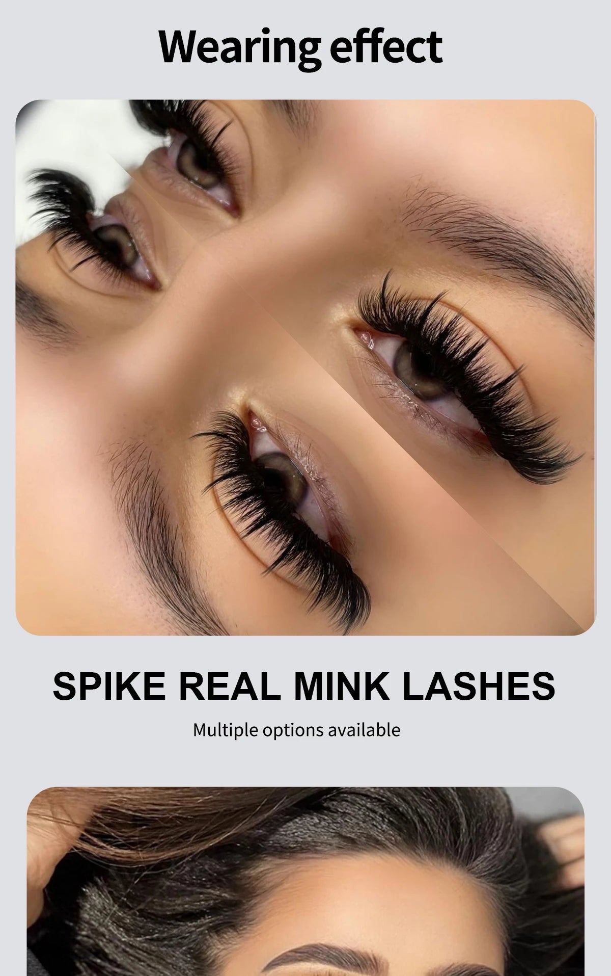 Full Strip Mink-Style Eyelashes – Reusable Synthetic Lash Extensions for Natural Look