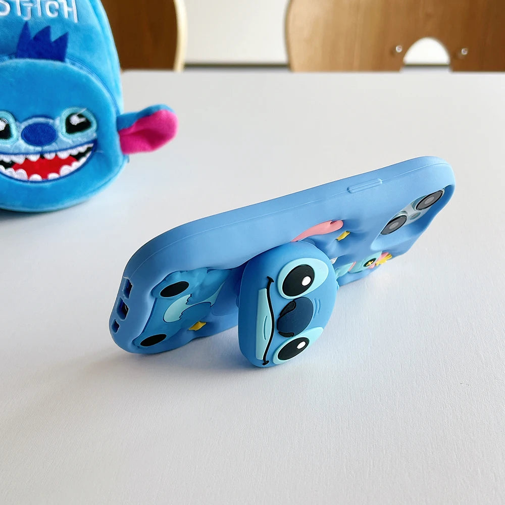 Cute 3D Stitch Cartoon Silicone Phone Case for iPhone Models