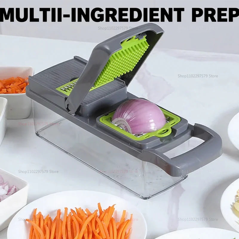 14-in-1 Vegetable Cutter – Multi-Function Slicer, Grater & Chopper