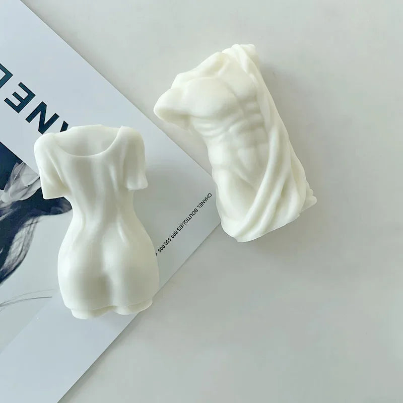 Adonis Sculpture Torso Mold – Male Body Silicone Mold for DIY Candle, Resin, or Plaster Crafting