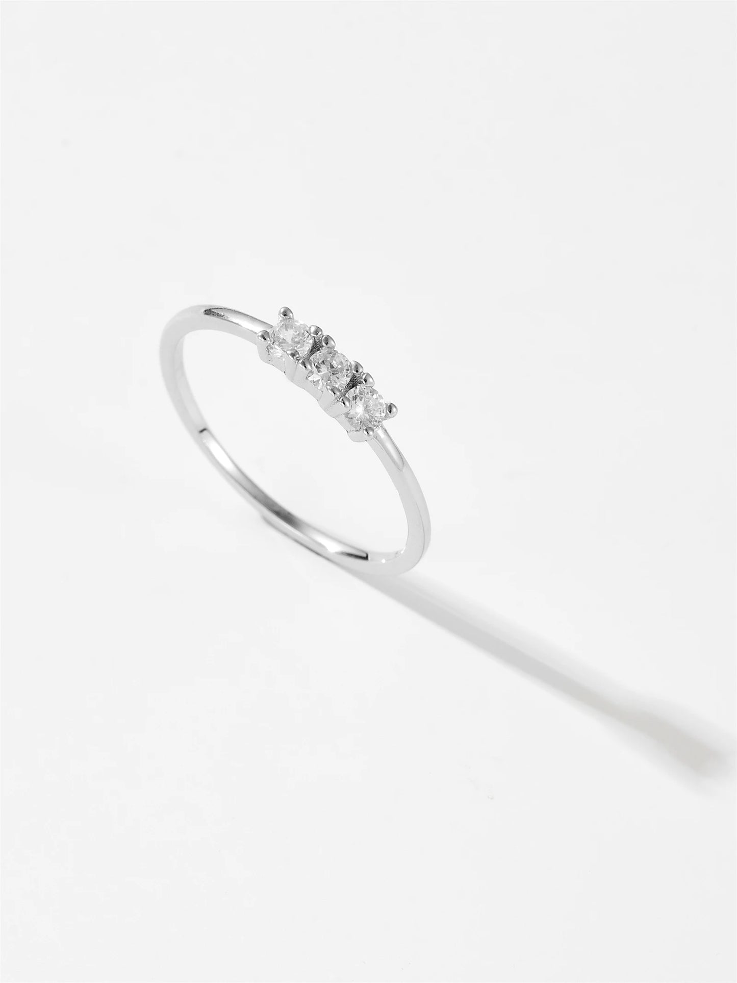 Gold Zircon Trio Ring for Women