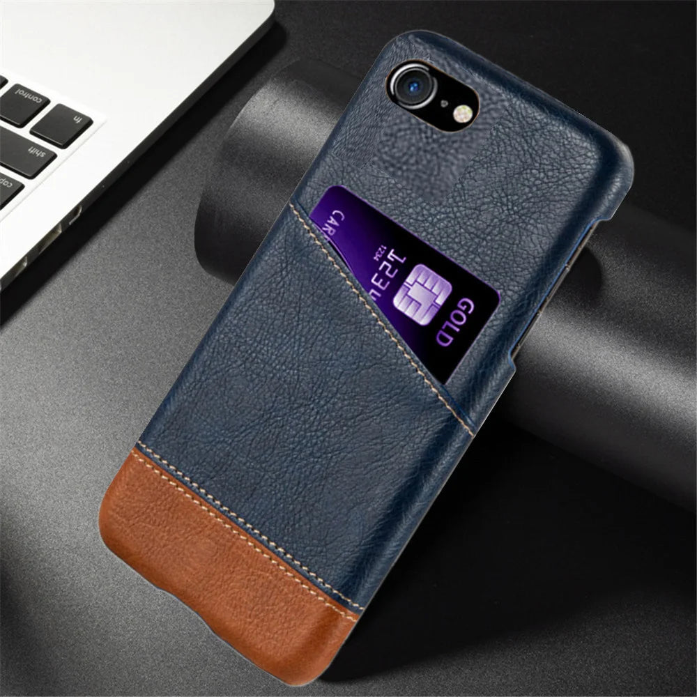 Leather Card Holder Case for iPhone SE