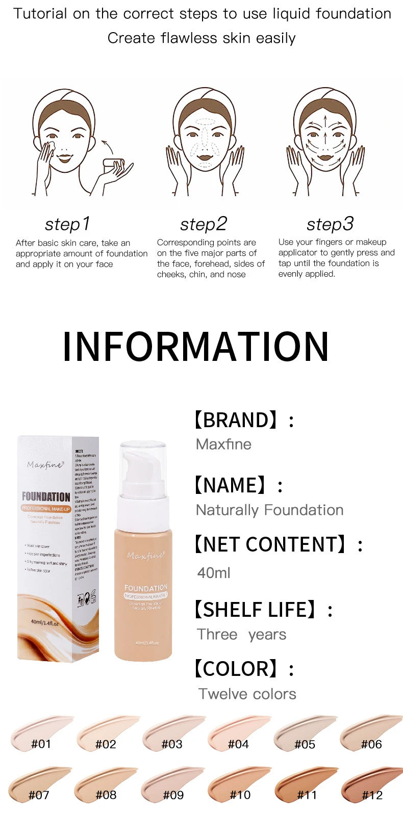 Liquid Foundation – Waterproof Long-Lasting Full Coverage Concealer
