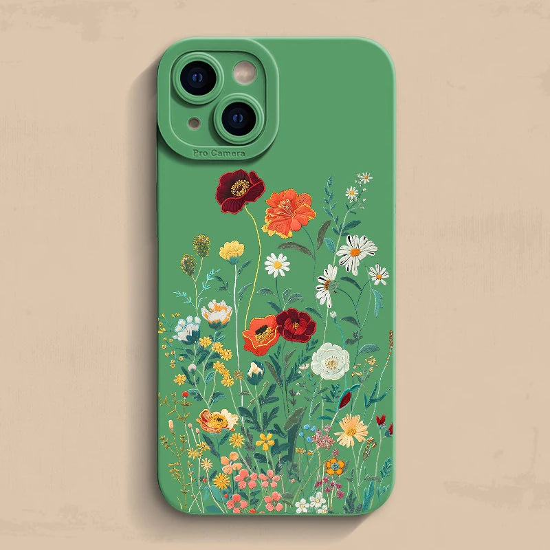 Embossed Floral Pattern Soft Case for iPhone