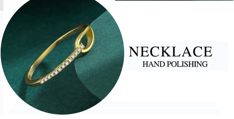 Gold Zircon Hollow Ring for Women