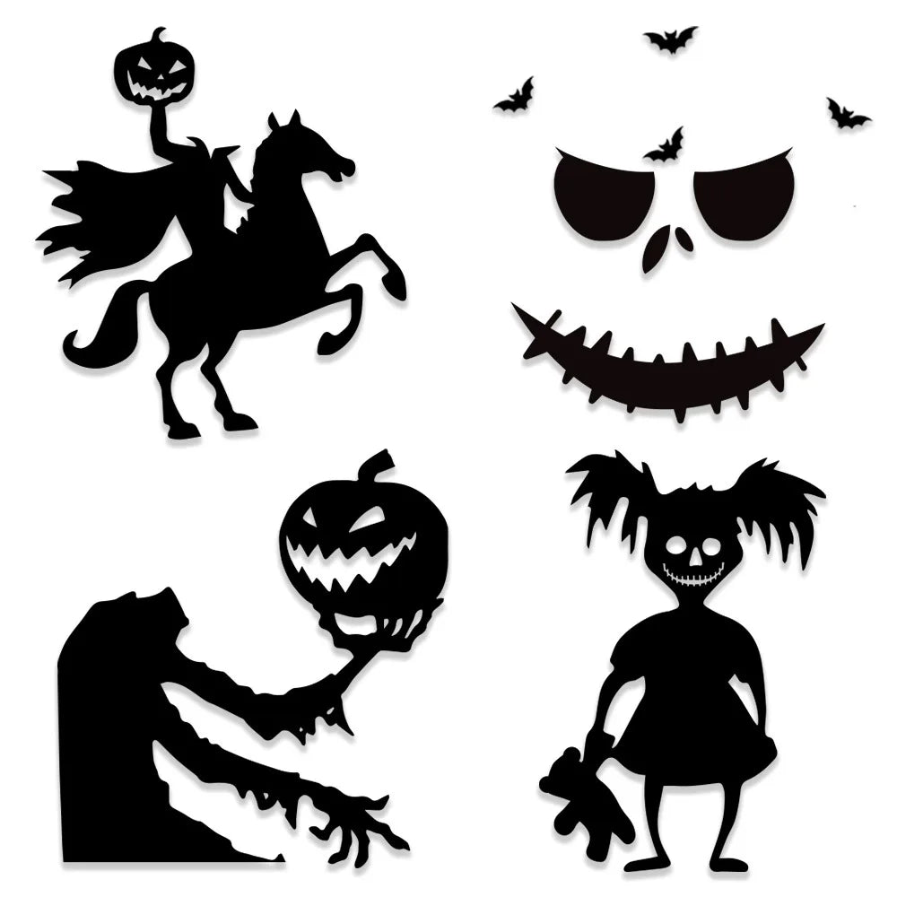 Black Halloween Door Sticker Decoration Bold, Creepy, and Perfect for Any Front Door