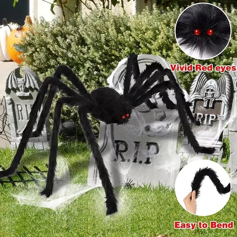 Giant Plush Spider Halloween Decoration – Realistic, Creepy, and Perfect for Indoor or Outdoor Use