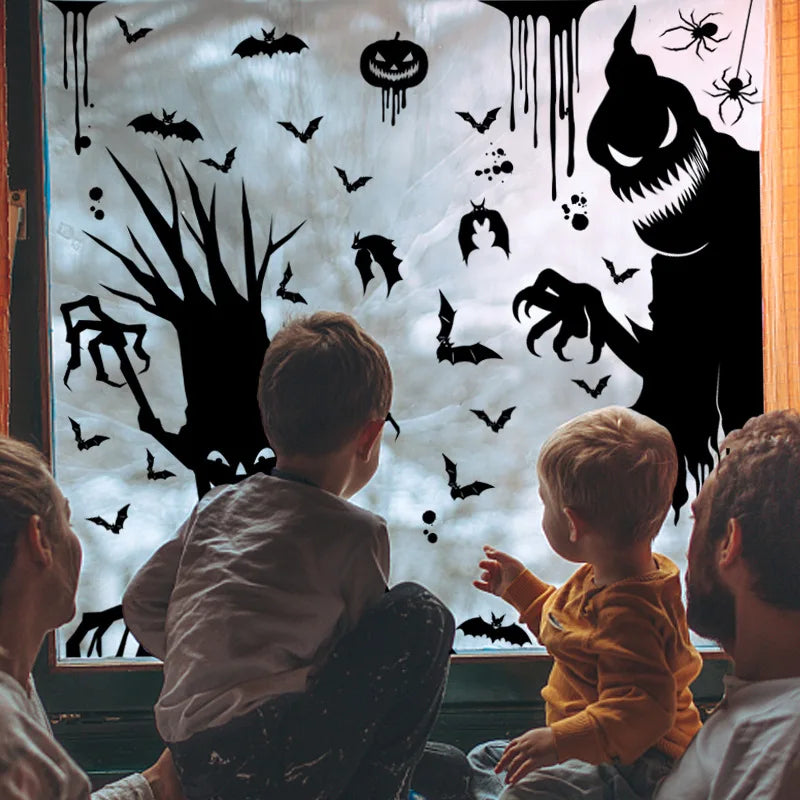 Black Halloween Door Sticker Decoration Bold, Creepy, and Perfect for Any Front Door