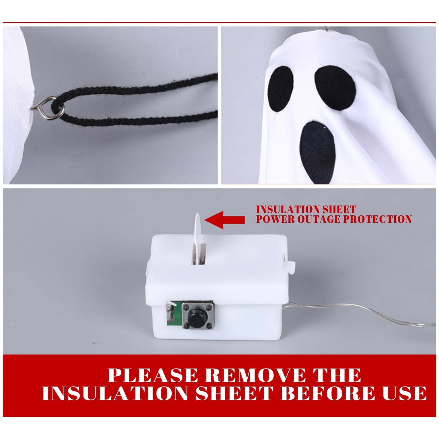 Halloween Light-Up Hanging Ghosts  Bright, Fun, and Perfect for Indoor or Outdoor Displays