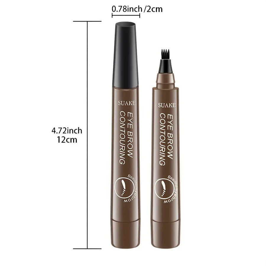 Waterproof Eyebrow Pen – Microblading 4-Tip Pencil for Natural Brows