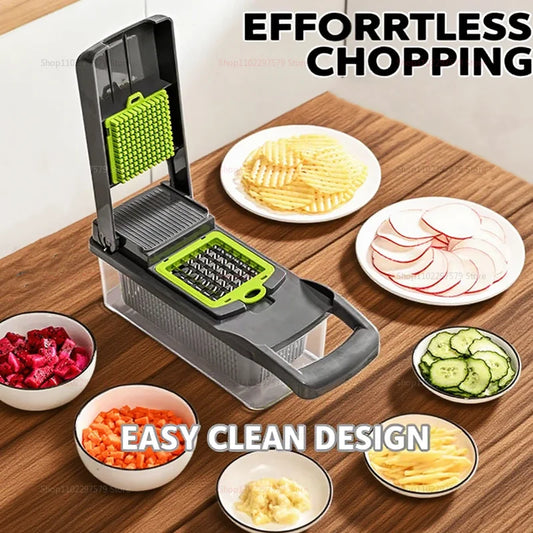 14-in-1 Vegetable Cutter – Multi-Function Slicer, Grater & Chopper