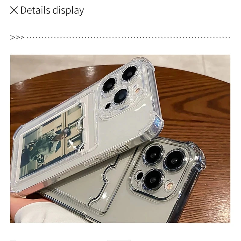 Transparent Card Holder Case for iPhone