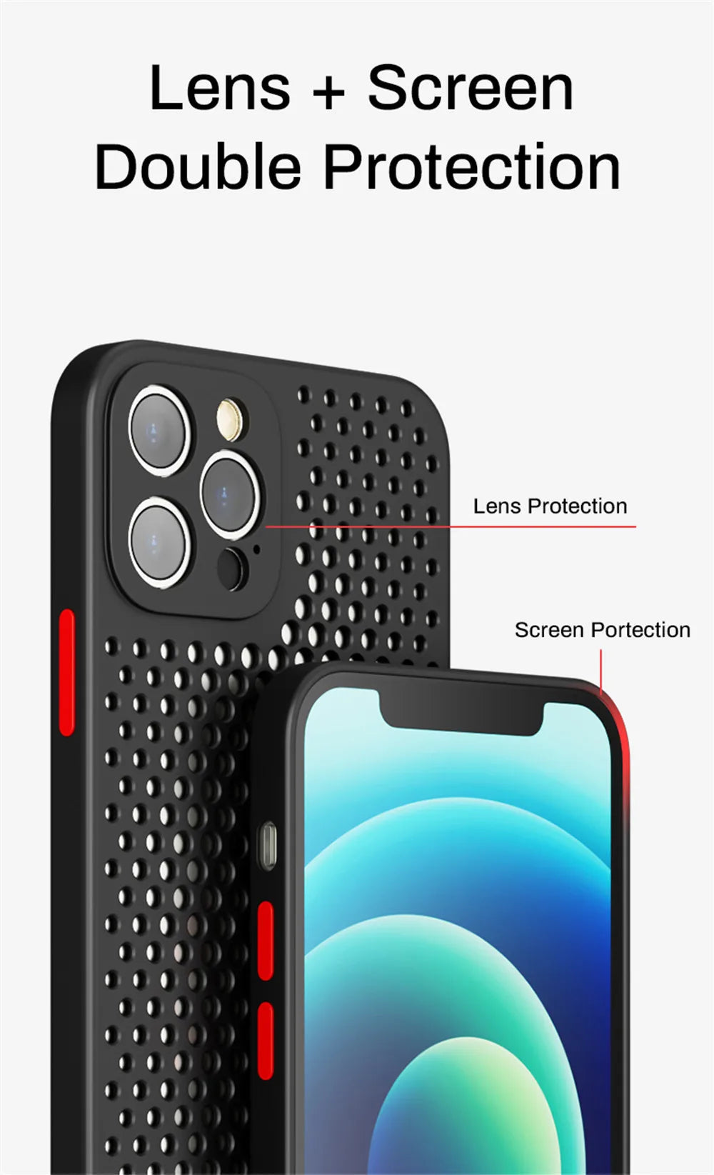 Breathable Cooling Silicone Protective Case for iPhone