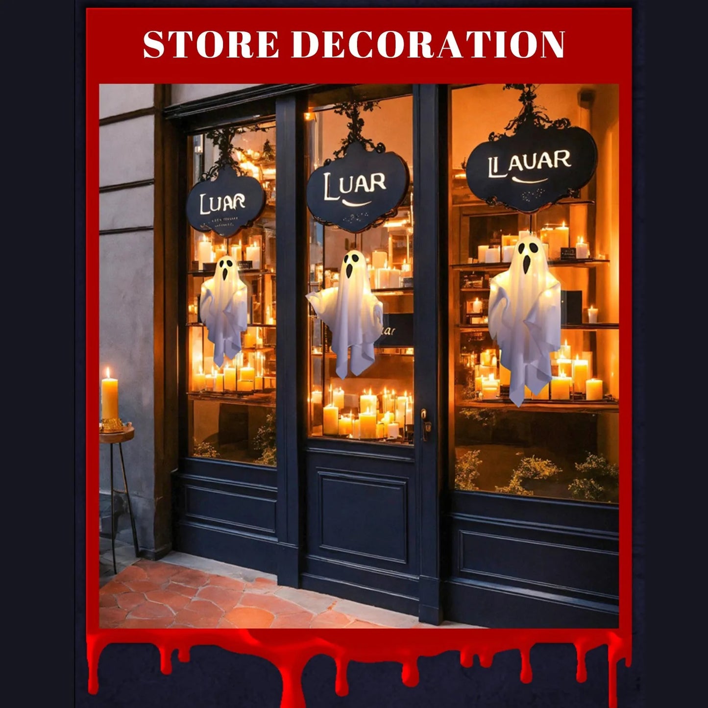 Halloween Light-Up Hanging Ghosts  Bright, Fun, and Perfect for Indoor or Outdoor Displays
