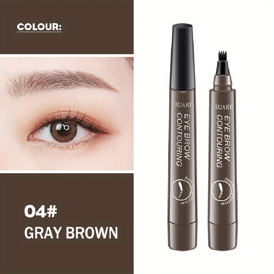 Waterproof Eyebrow Pen – Microblading 4-Tip Pencil for Natural Brows