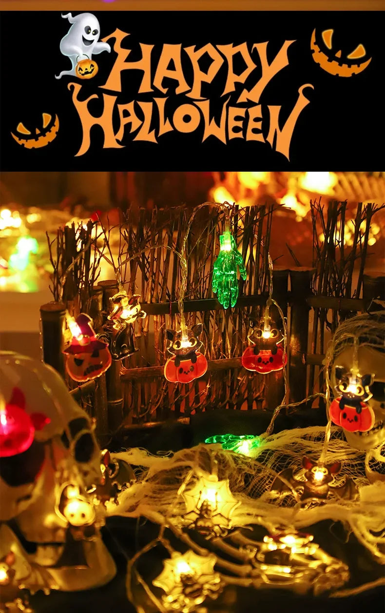 Halloween LED Pumpkin String Lights Bright, Festive, and Perfect for Any Halloween Setup