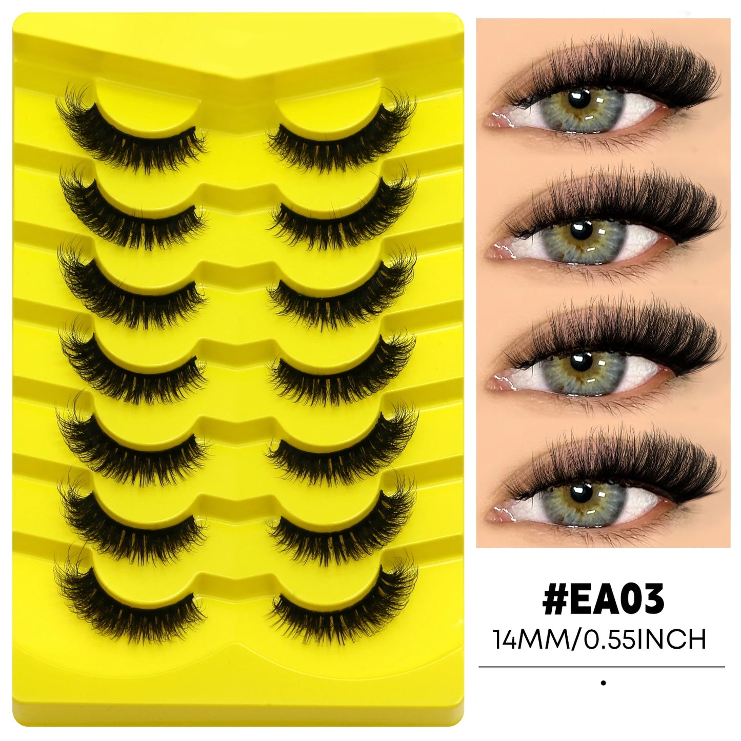 Cat Eye False Eyelashes – 5 Pairs Fluffy Full Strip Lashes
