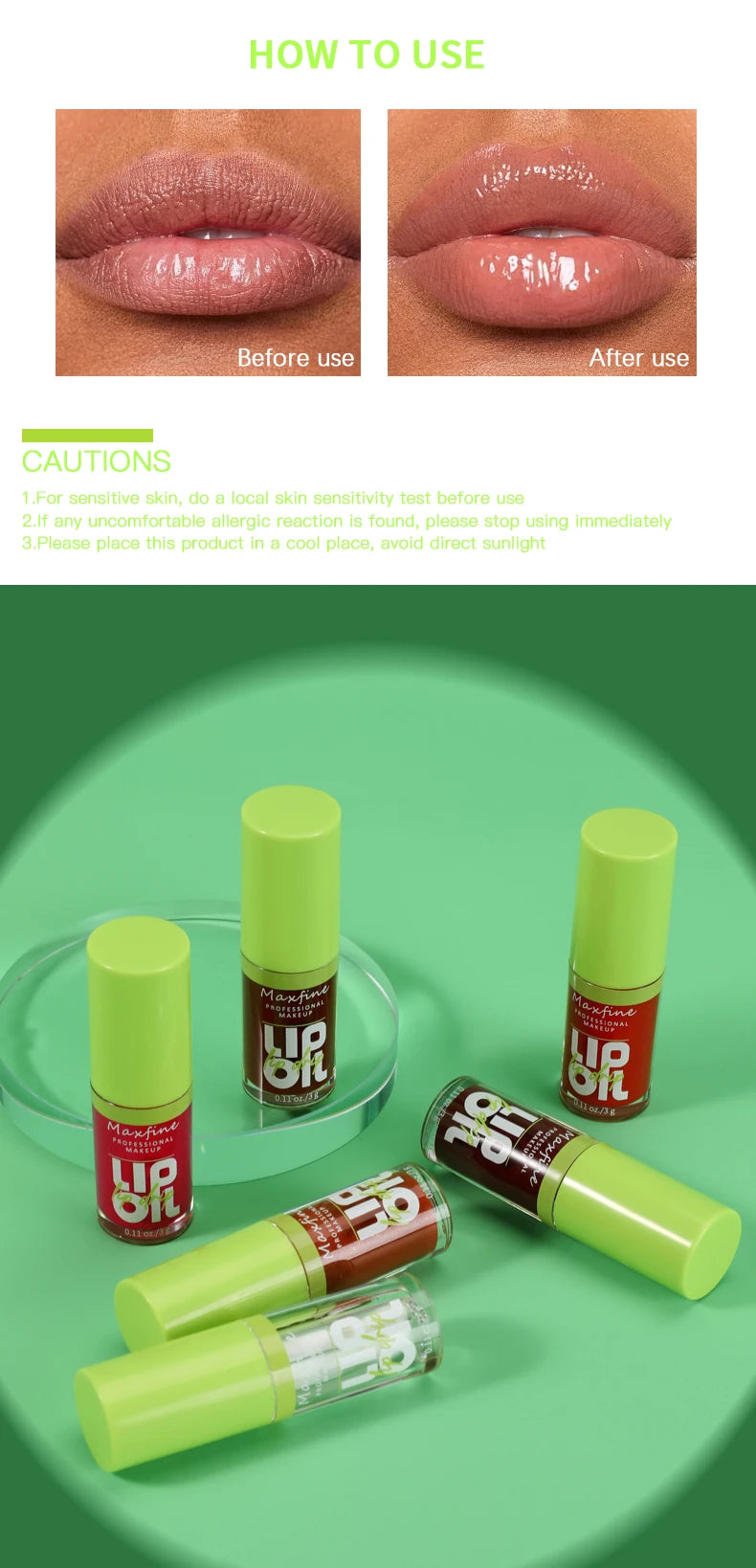 Moisturizing Lip Oil Gloss – Transparent Nourishing Lip Enhancer