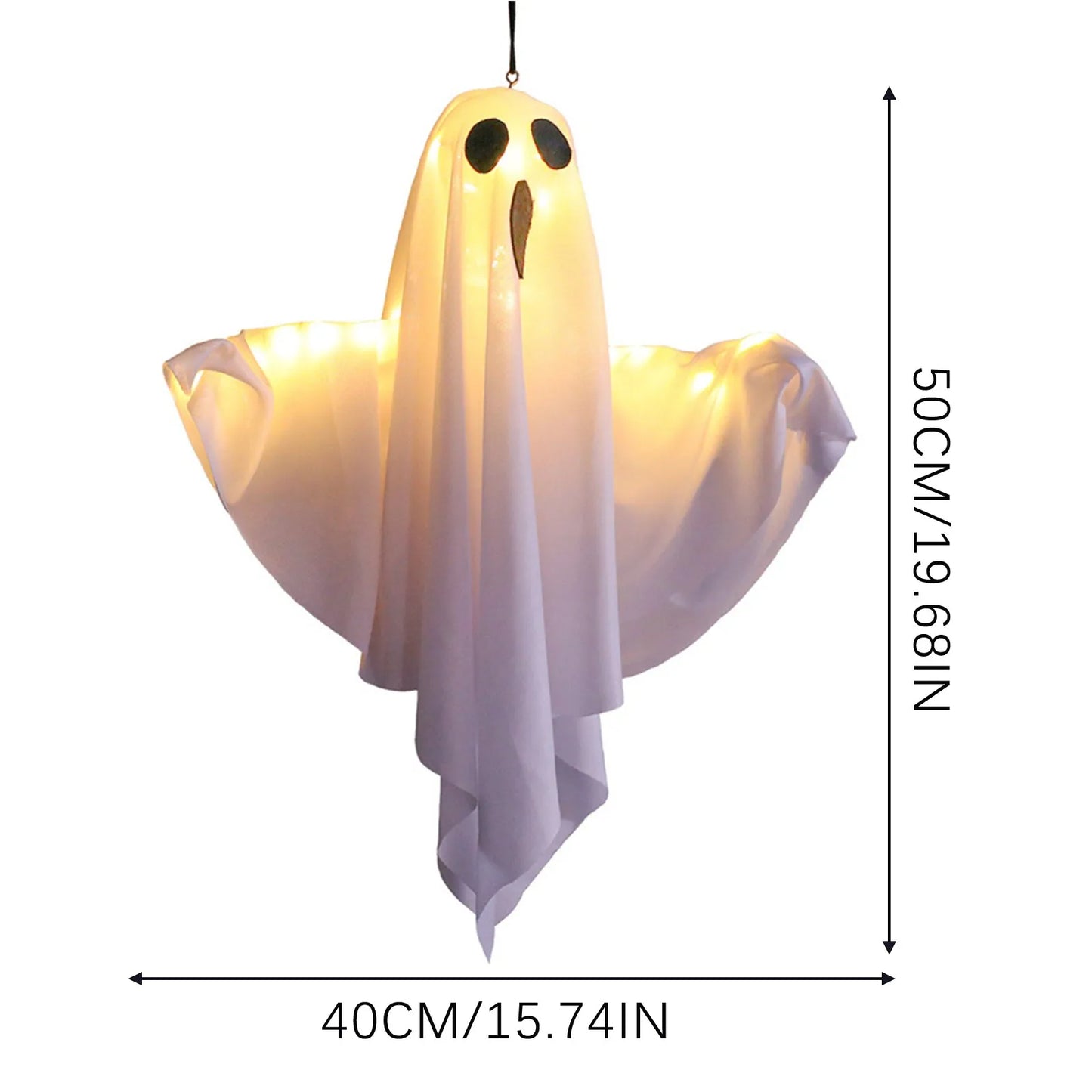 Halloween Light-Up Hanging Ghosts  Bright, Fun, and Perfect for Indoor or Outdoor Displays